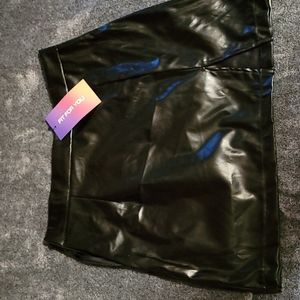 Black faux leather skirt